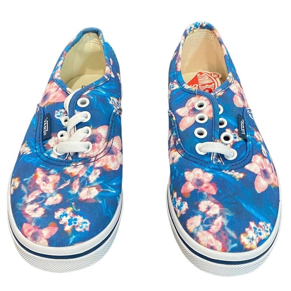 Vans Off The Wall Kids Authentic Lo Pro Blurred Floral Poseidon Shoes in Kids 1 - Picture 3 of 5